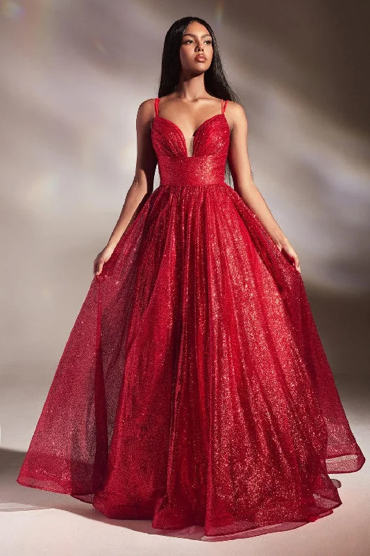 Casual Women's Clothing Cinderella Divine 996 Long Layered Glittered Ball Gown Red