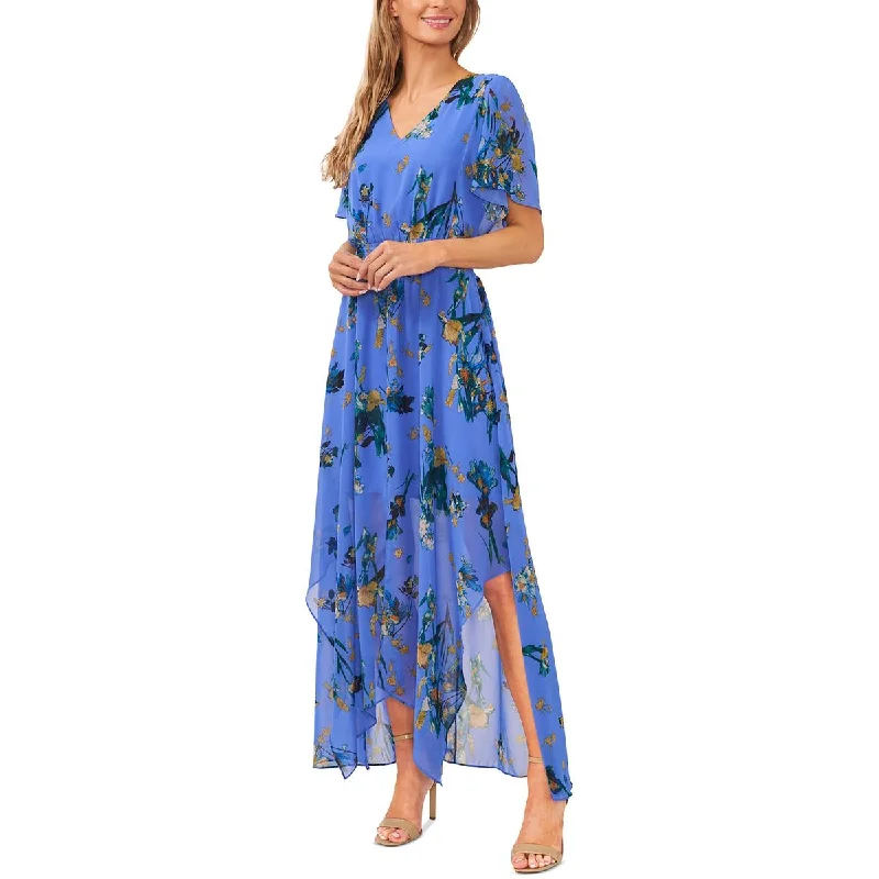 Online Boutique Stores CeCe Womens Floral Print  Fit & Flare Dress