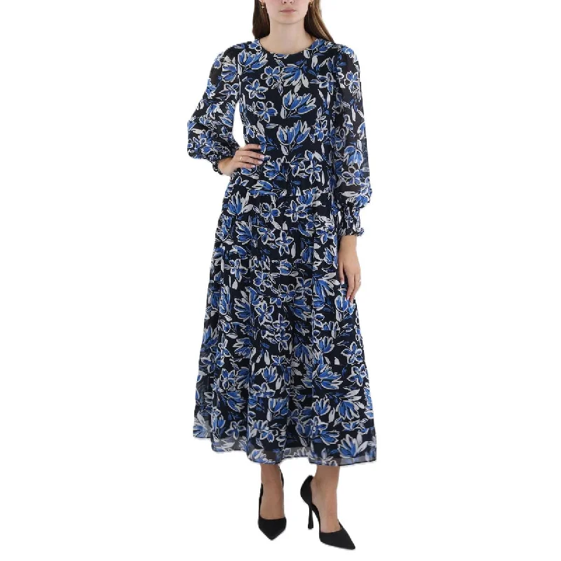 Women's Athletic Outfit Donna Morgan Womens Floral Print Ruffled Maxi Dress