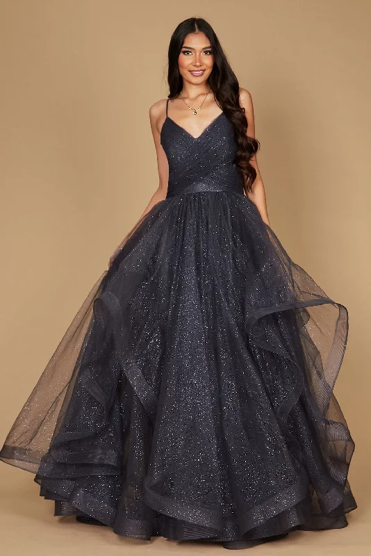 Women's Clothing Sale Online Sparkling Long Formal Ball Gown Charcoal