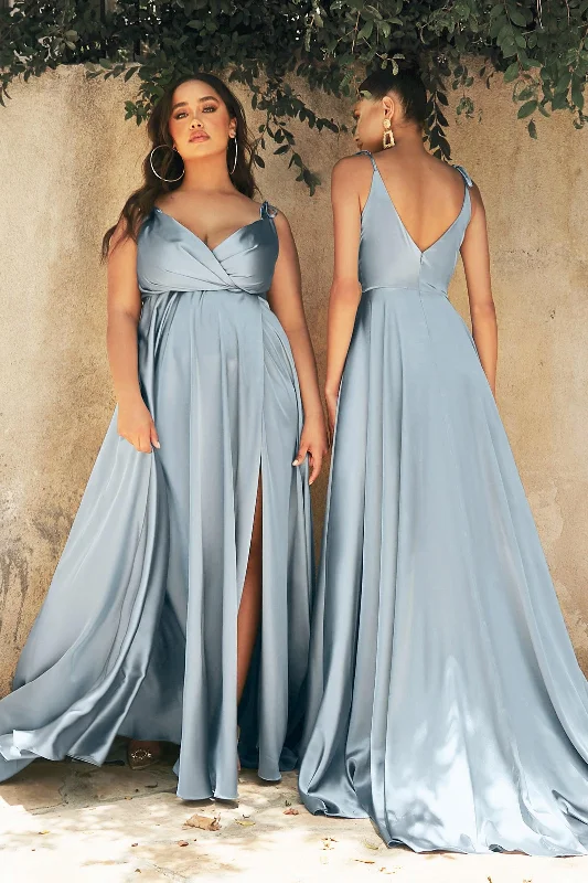 Women's Classic Outfit Cinderella Divine BD105 Long Prom Formal Evening Gown Dusty Blue