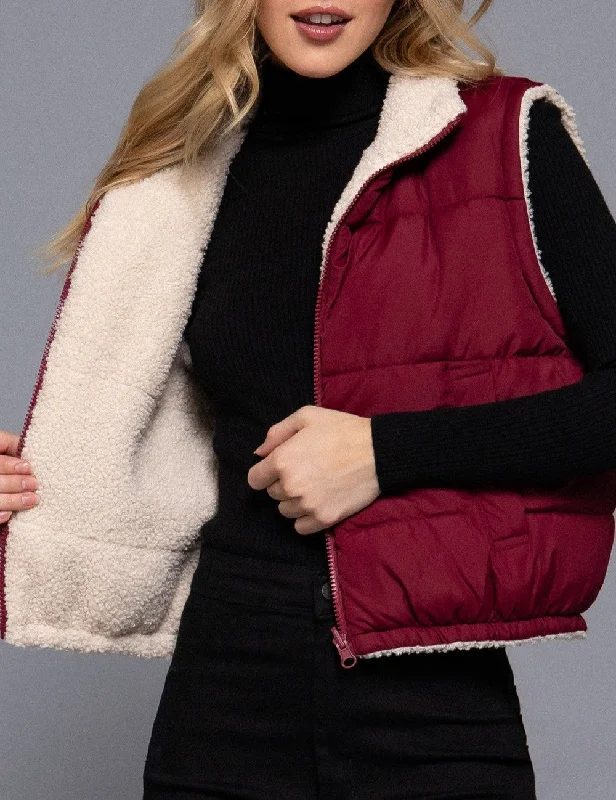 Women's Cozy Clothes Reversible Sherpa Vest