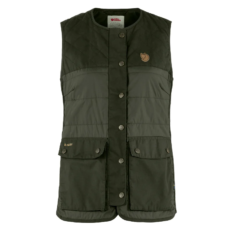 Women's Trendy Clothing Fjallraven Womens Forest Wool Padded Vest Deep Forest