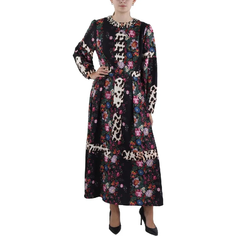 Clothing Sale Beulah Womens Floral Print Embellished Maxi Dress