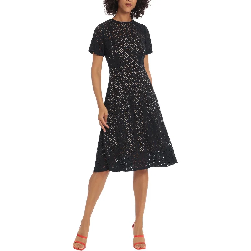 Affordable Women's Fashion Maggy London Womens Floral Laser Cut Midi Dress