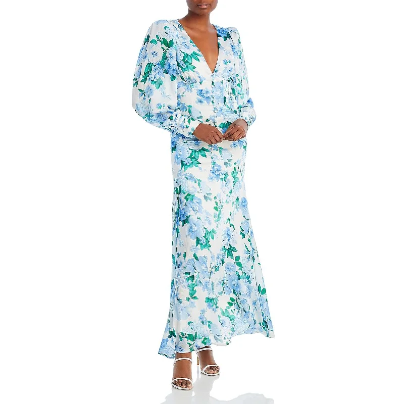 Women's Casual Attire Line & Dot Womens Lisette Chiffon Floral Maxi Dress