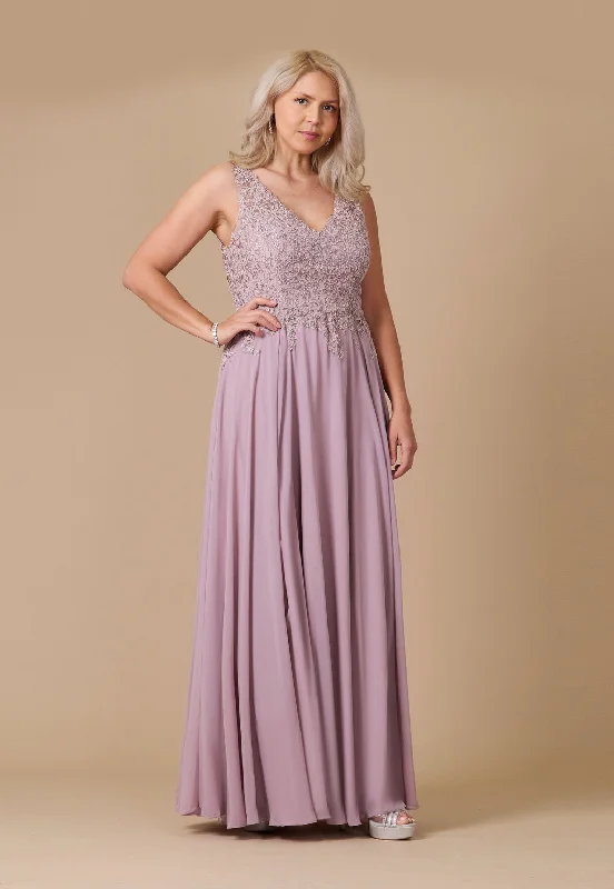 High-Quality Women's Fashion Dresses Long Formal Dress Plus Size Evening Gown Mauve