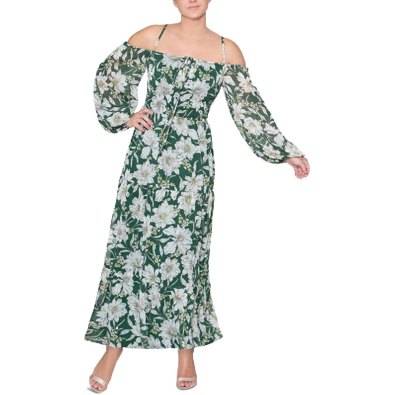 Women's Functional Outfit For Outdoor Activities Rachel Rachel Roy Womens Chiffon Floral Maxi Dress