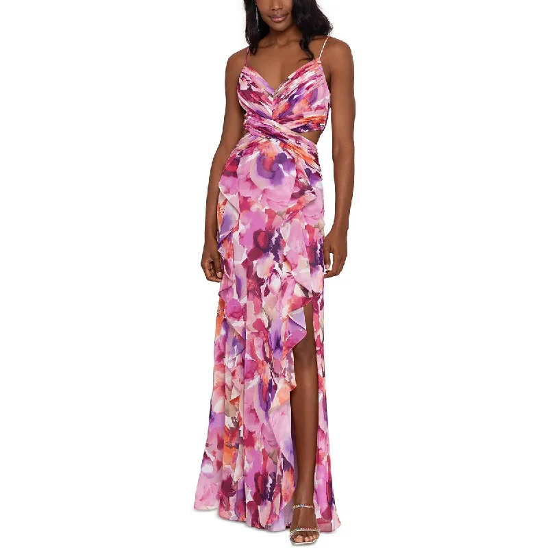 Elegant Women's Clothing Online Xscape Womens Petites Floral Print  Evening Dress