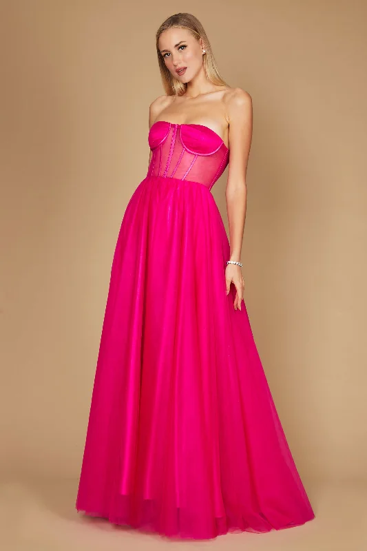 Outfits Ideas Corset Prom Party Dress Formal Ball Gown Fuchsia