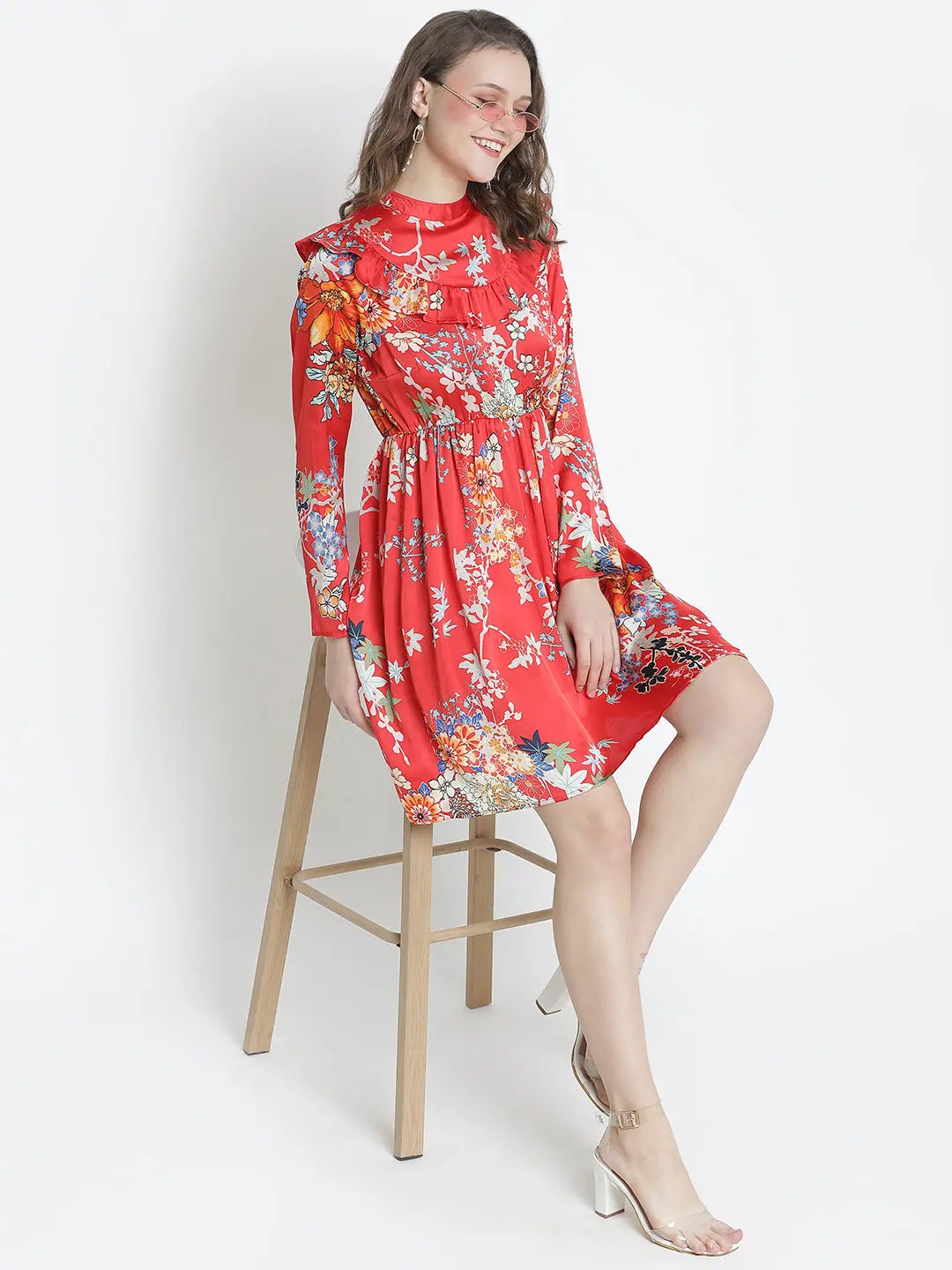 Modern Women's Wardrobe Essentials Colourpop floral print ruffle women dress