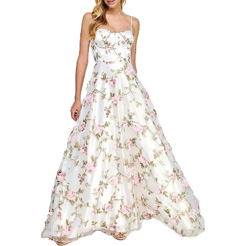 Cheap Women's Clothing Online TLC Say Yes To The Prom Womens Juniors Full Length Floral Print Evening Dress