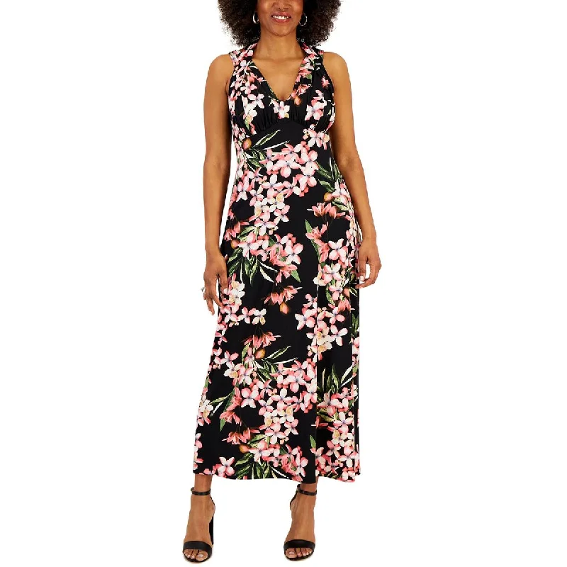 Comfy Women's Outfits for Daily Wear Connected Apparel Womens Petites Floral Long Halter Dress