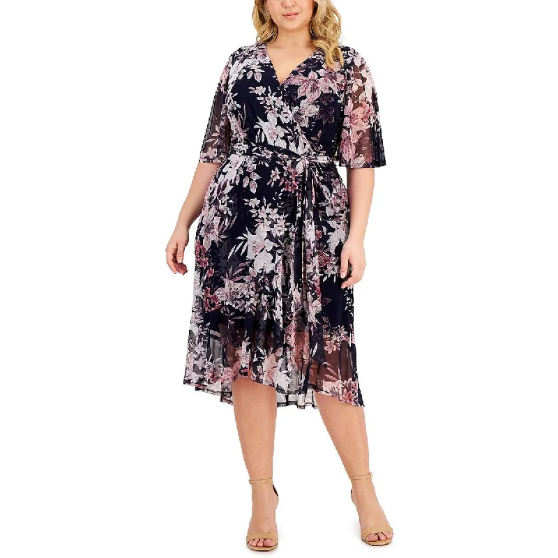 Trendy Women's Dresses Online Connected Apparel Womens Plus Floral Long Wrap Dress