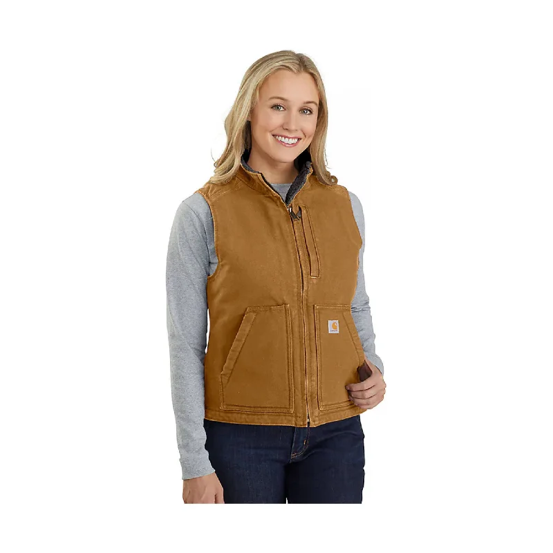 Women's Holiday Clothing Carhartt Women's Sherpa Lined Vest Relaxed Fit - Carhartt Brown