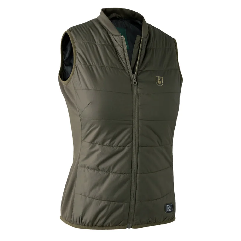 Women's Seasonal Clothing Deerhunter Lady Heat Inner Waistcoat Dupont Sorona Substans Deep Green