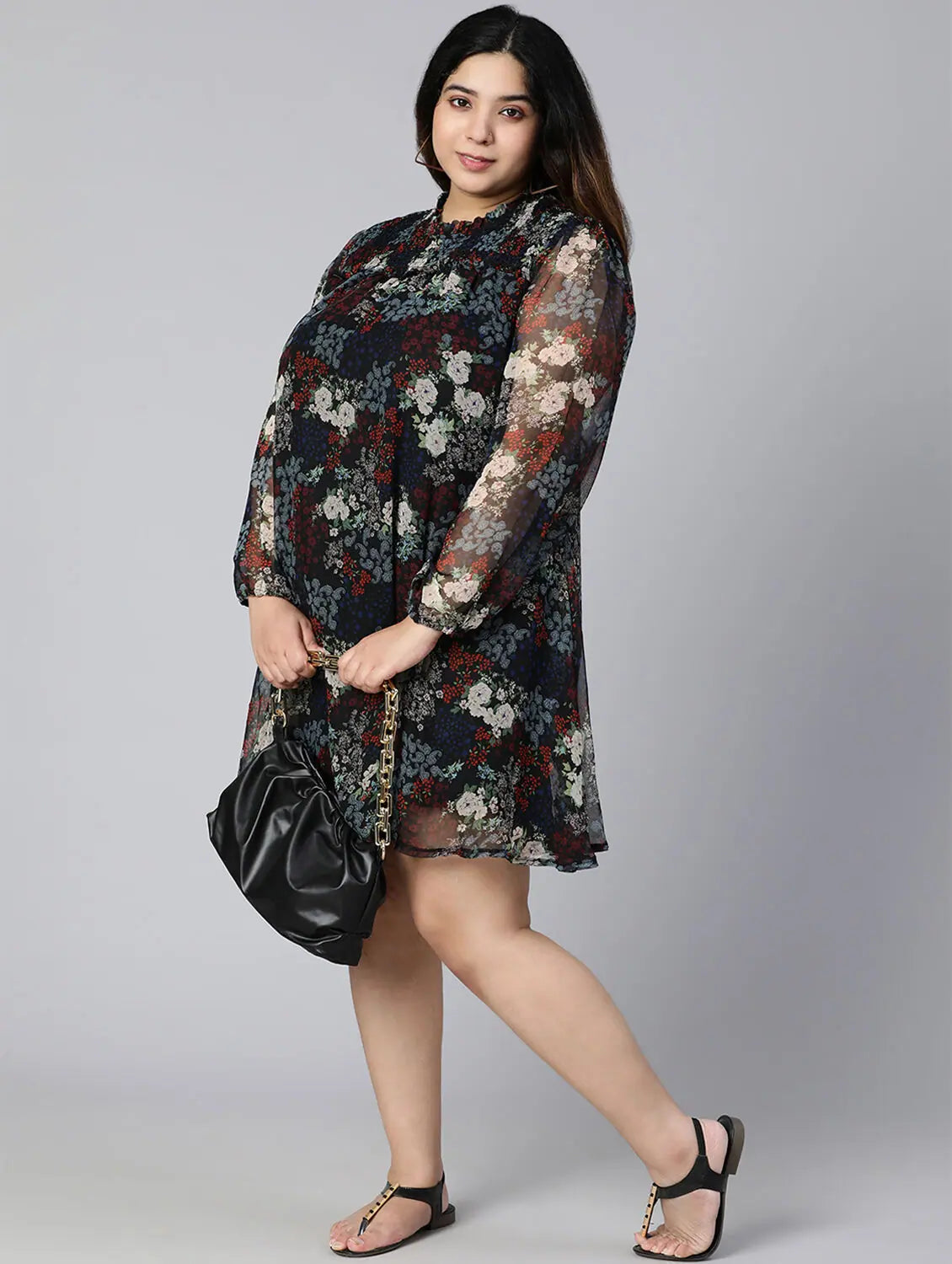 Women's Professional Outfit Flavour Of Florals Plus Size Women Ruffle Dress