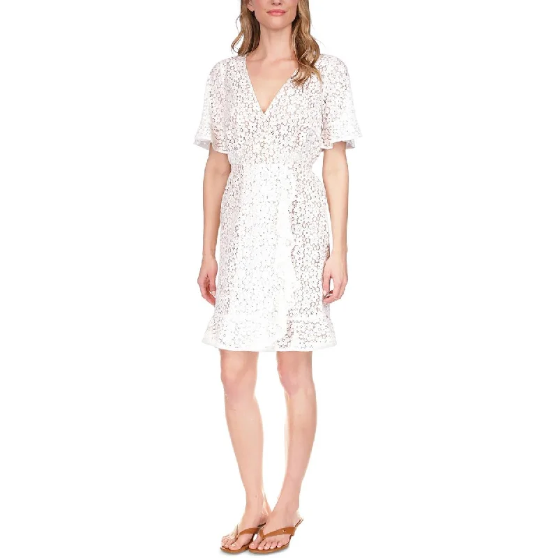 Women's High-Fashion Outfit MICHAEL Michael Kors Womens Petites Lace Floral Mini Dress