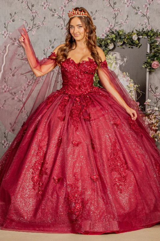 Workwear Fashion for Women Long Quinceanera Dress Glitter Ball Gown