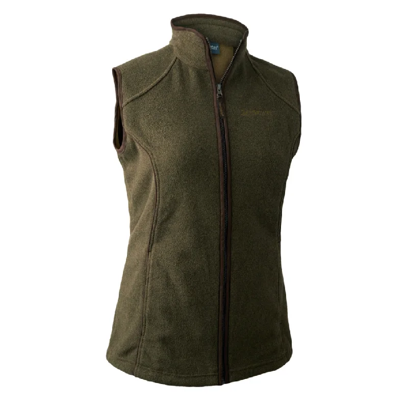 Women's Clothing For Travel Deerhunter Lady Josephine Fleece Waistcoat Graphite Green Melange