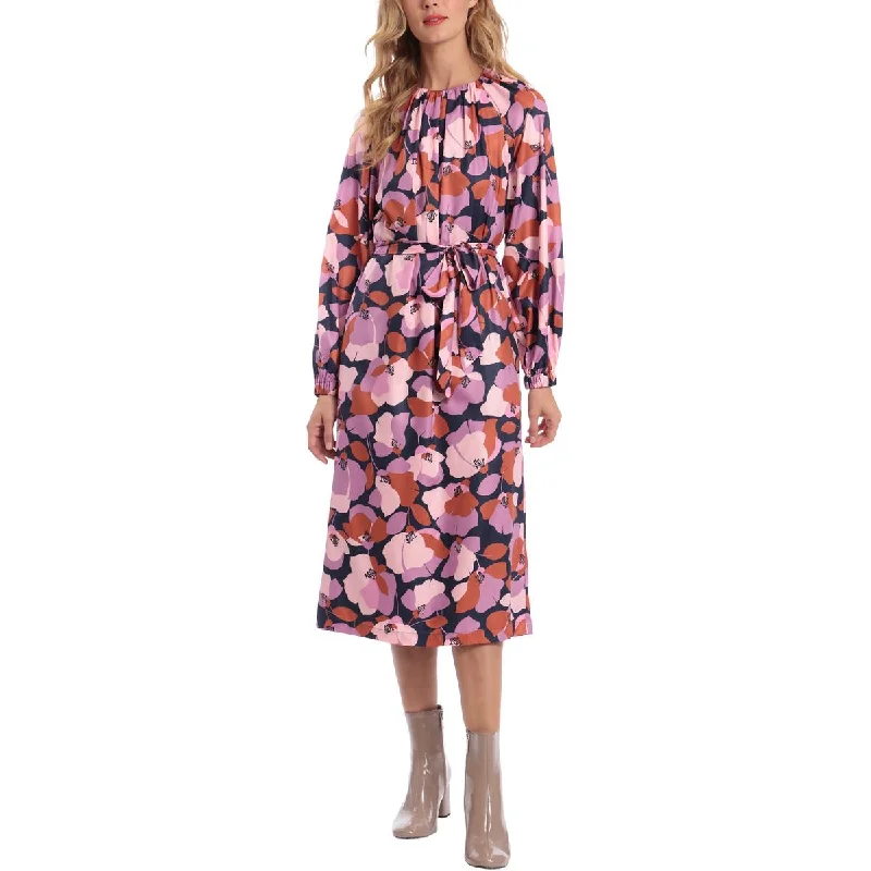 Women's Activewear Outfit Donna Morgan Womens Floral Print Party Midi Dress