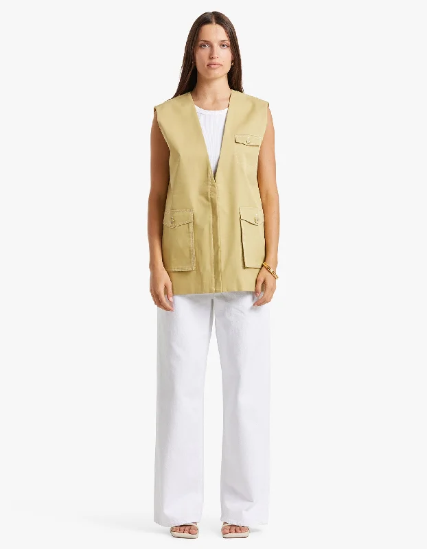 Comfortable Lounge Clothing Jamie Vest - Sulphur