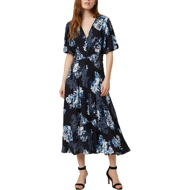 Women's Seasonal Clothing French Connection Womens Caterina Puff Sleeve Floral Midi Dress