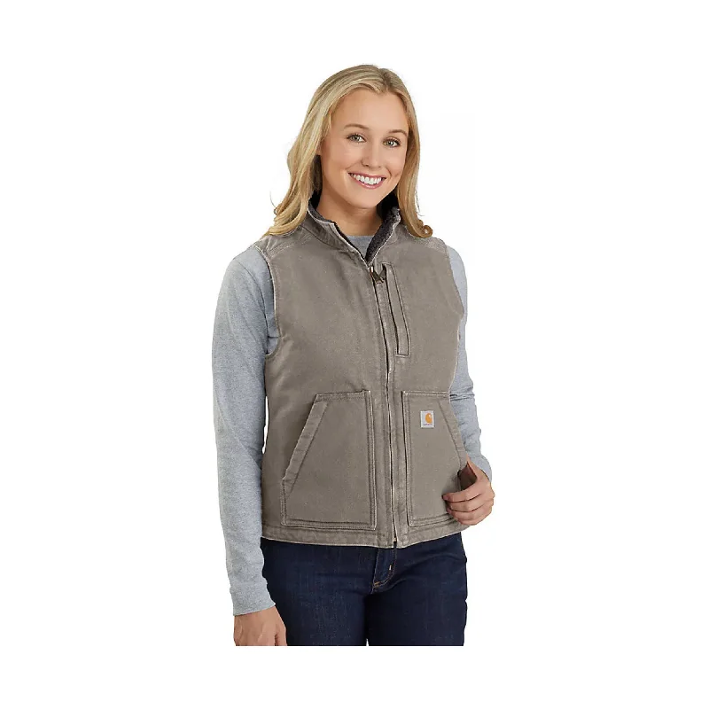 Classic Clothes For Women Carhartt Women's Sherpa Lined Vest Relaxed Fit - Taupe Grey