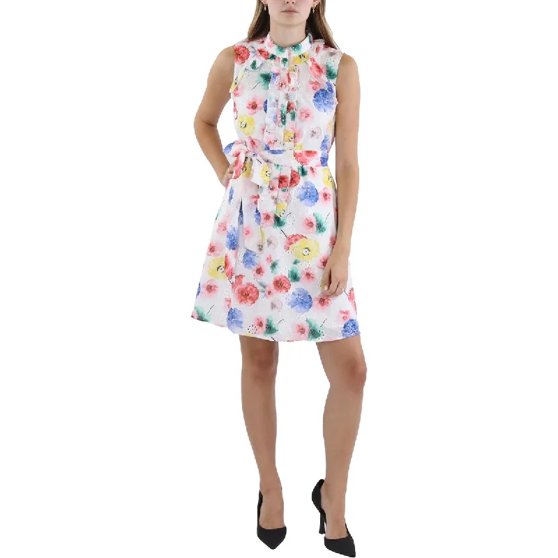 Women's Travel Attire Tahari ASL Womens Plus Floral Print  Shirtdress