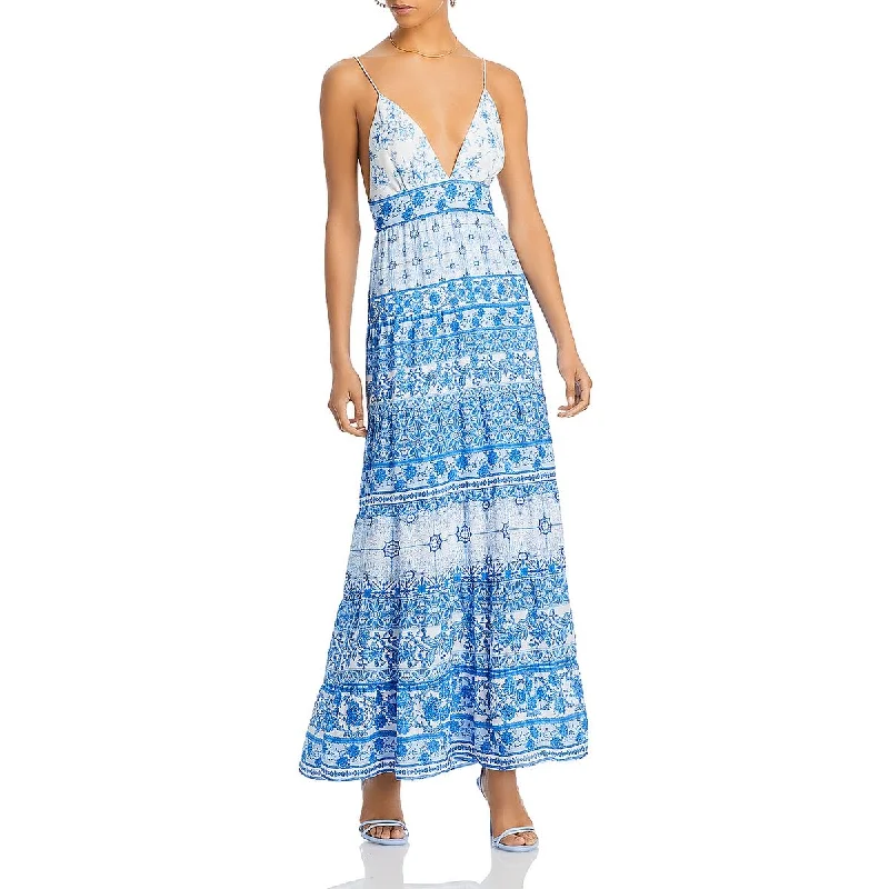 Elegant Women's Clothing Alice and Olivia Womens Karolina Chiffon Floral Maxi Dress