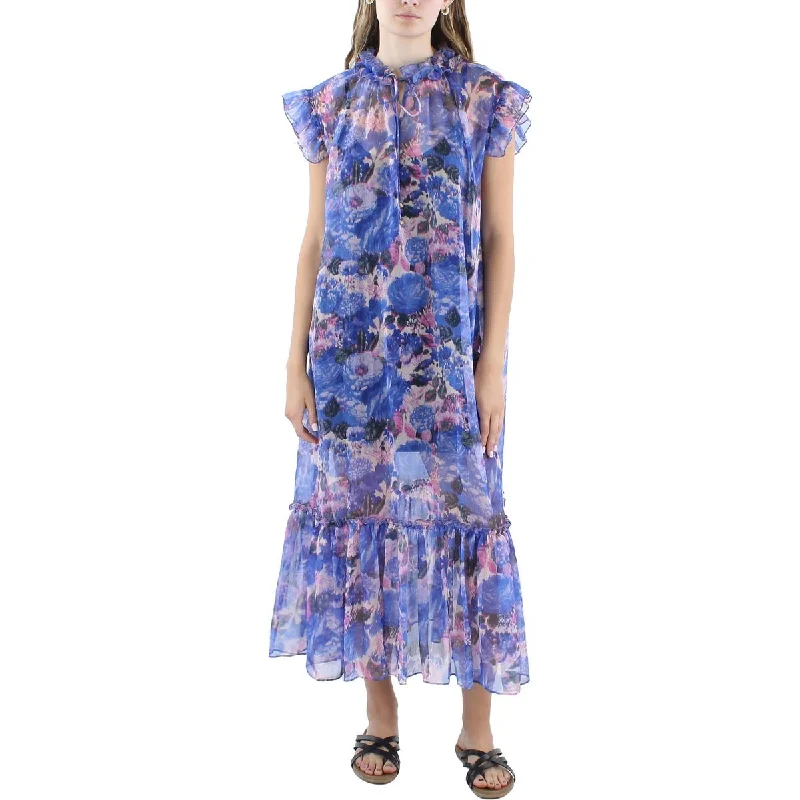 Women's Cozy Outfit For Lounging Beulah Womens Floral Print Long Maxi Dress