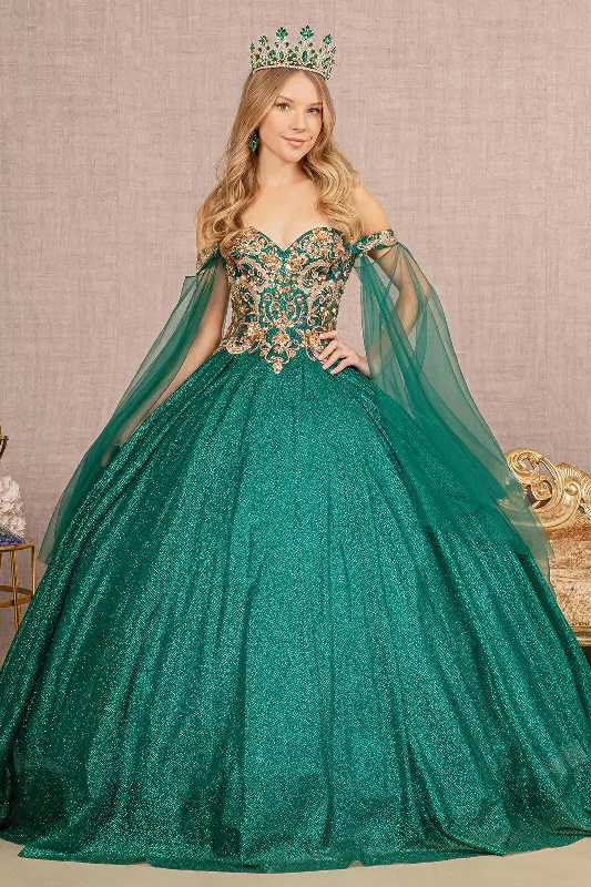 Women's Seasonal Clothing Long Quinceanera Dress Glitter Mesh Ball Gown