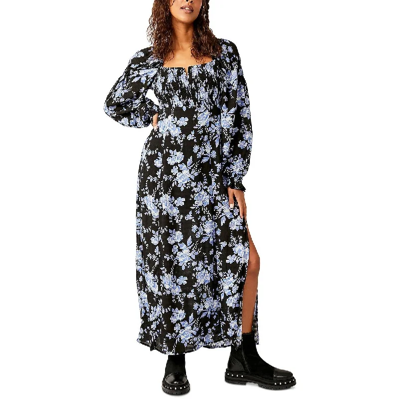 Trendy Online Boutiques Free People Womens Jaymes Floral Smocked Midi Dress