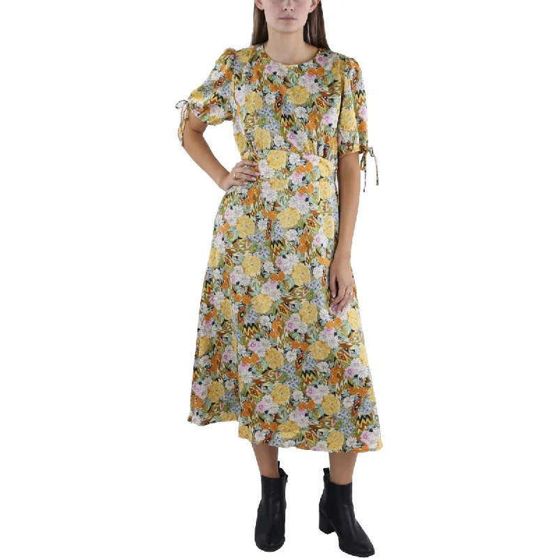 Women's Elegant Formal Outfit Lost + Wander Womens Floral Print Mid Calf Midi Dress