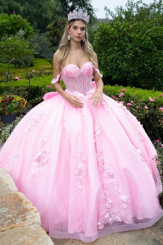 Women's Effortless Casual Outfit Sequin Long Ball Gown Glitter Quinceanera Dress