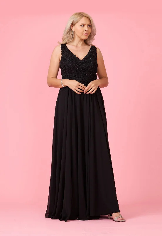 Women's Evening Wear for Special Occasions Long Formal Dress Plus Size Evening Gown Black