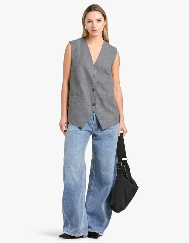 Affordable Women's Clothing Saleni Vest - Grey Mel