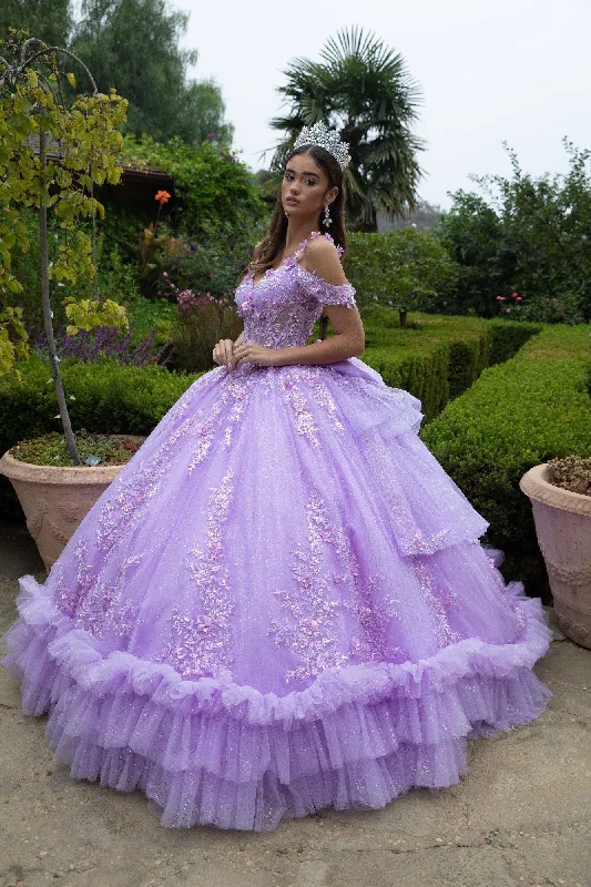 Women's Comfortable Lounge Outfit Long Ball Gown Applique Quinceanera Dress