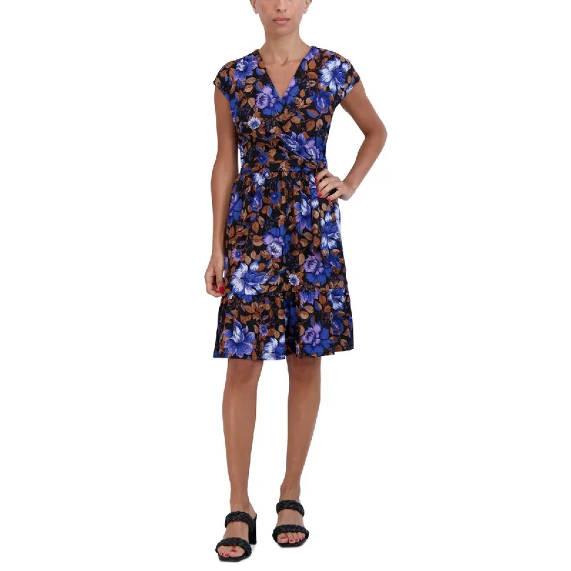 Women's Online Clothing Boutique Signature By Robbie Bee Womens Petites Floral A-Line Mini Dress