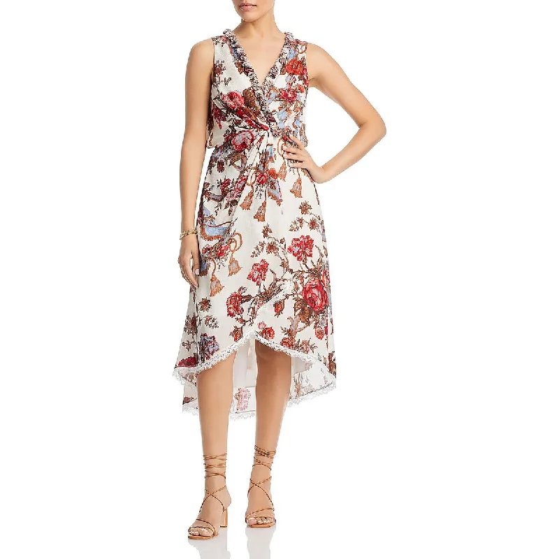 Discount Price Kobi Halperin Womens Chiffon Floral Midi Dress