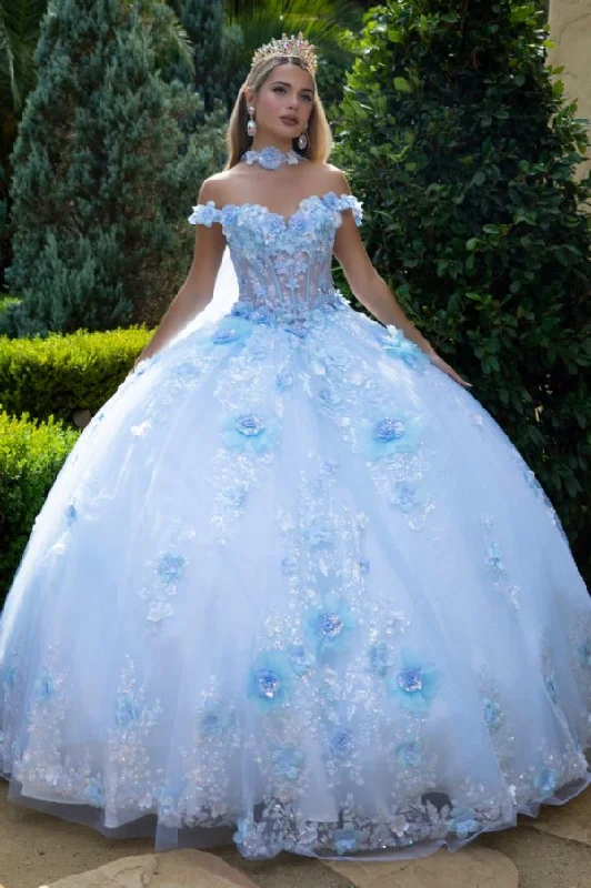 Women's Seasonal Attire Glitter Applique Long Ball Gown Long Cape Quinceanera Dress