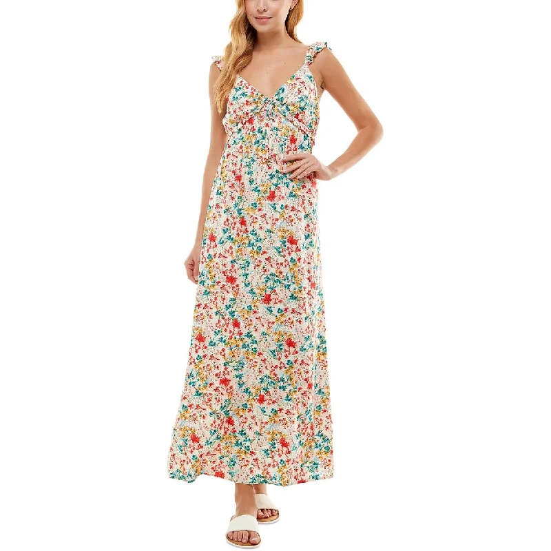 Women's Evening Wear Attire Kingston Grey Womens Juniors Floral Print Long Maxi Dress