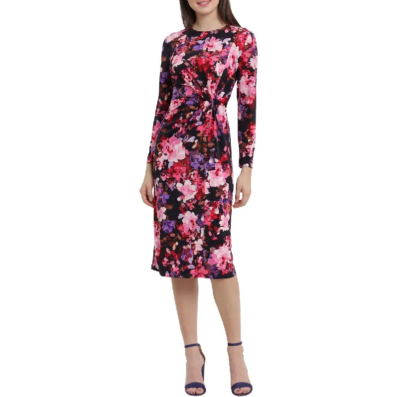 Casual Outfit For Women Maggy London Womens Floral Twist Front Midi Dress