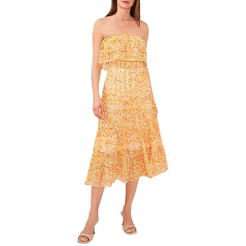 Women's Clothing For Outdoor Events 1.State Womens Floral Print Smocked Maxi Dress