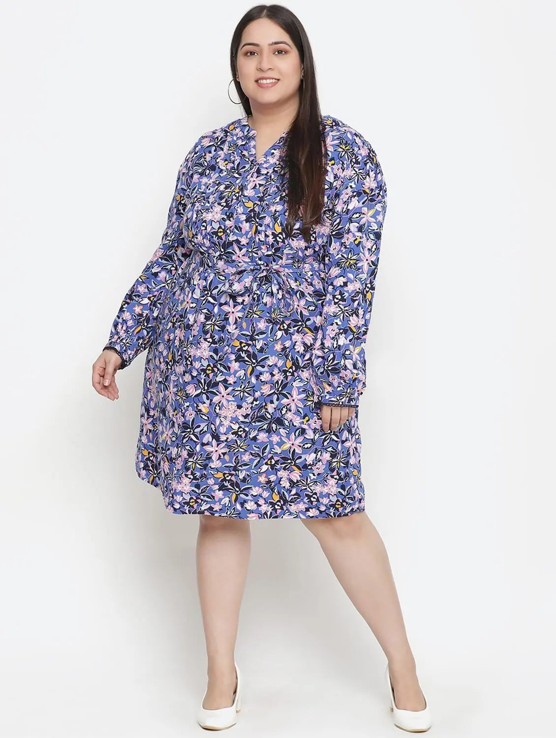 Chic Women's Outfit Ideas Color Heaven Floral Print Plus Size Women Dress