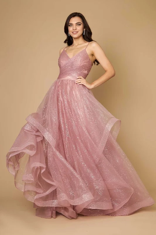 Trendy Online Boutiques Sparkling Long Formal Ball Gown Mauve