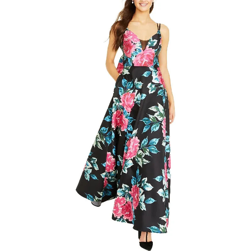 Flash Sales This Week Trixxi Womens Juniors Floral Bow Back Evening Dress