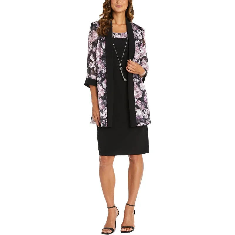 Charming Everyday Clothing For Women R&M Richards Womens Petites Floral Print Jacket Two Piece Dress