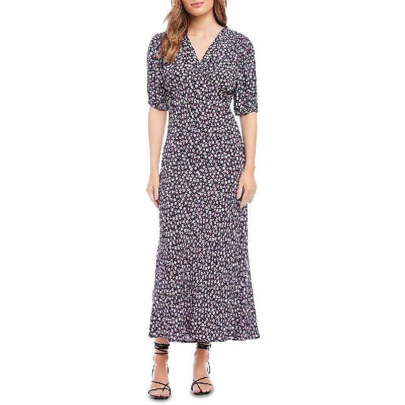 Chic Casual Wardrobe Essentials Karen Kane Womens Tea-Length Floral Print Shift Dress