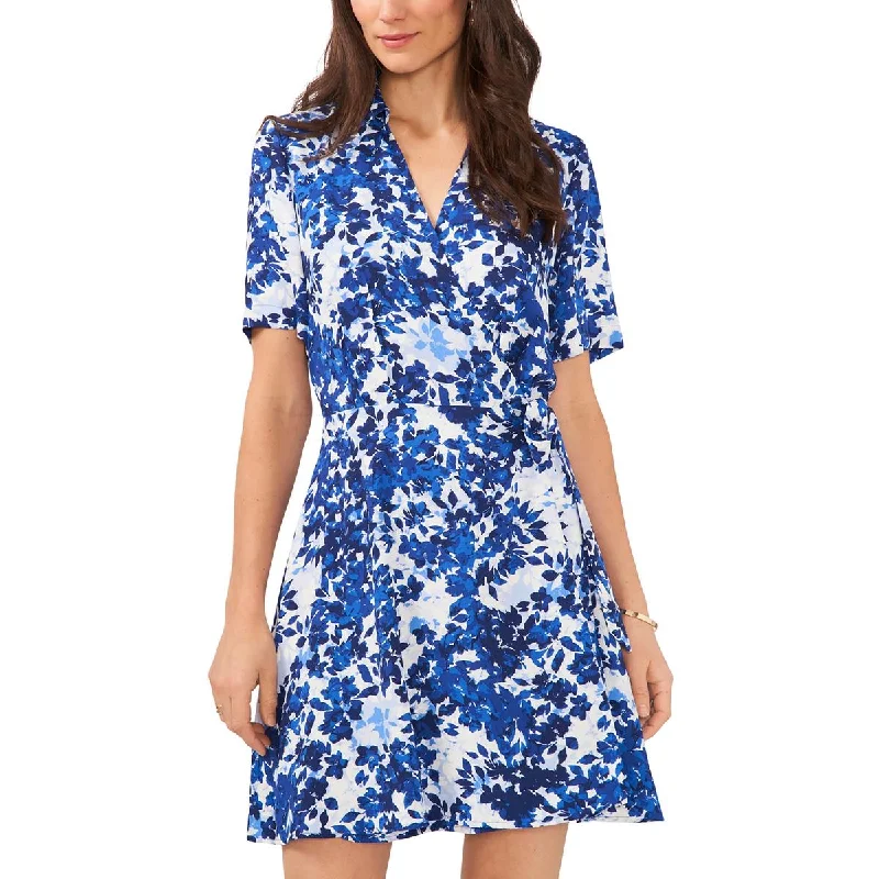 Charming Women's Outfit For Special Occasions Vince Camuto Womens Floral Mini Wrap Dress